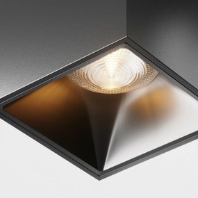 Spot LED aplicat, plafoniera dimabil design tehnic Alfa negru 7x7cm, 3000K
