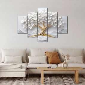 Tablou – Arborele vieții 3D plin de flori (150x105 cm)