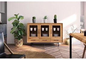 Vitrină din lemn de stejar 144x95 cm Abies – The Beds