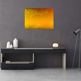 Tablou pe sticlă abstract galben (70x50 cm)