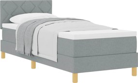 vidaXL Pat cu arcuri cu saltea Gri deschis 80 x 200 cm țesătură