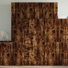 vidaXL Dulap înalt, stejar fumuriu, 80x42,5x249 cm, lemn prelucrat