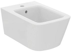 Bideu suspendat, 360x540 mm, cu preaplin, orificiu pentru baterie, alb