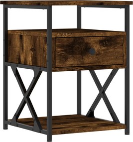 vidaXL Noptieră, stejar fumuriu, 40x42x55 cm, lemn prelucrat