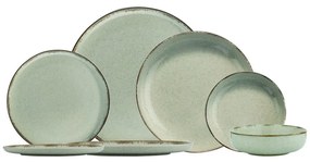 Set veselă 24 piese din porțelan Kütahya Porselen Pearl, verde