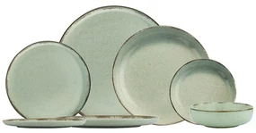 Set veselă 24 piese din porțelan Kütahya Porselen Pearl, verde