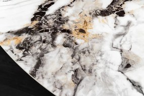 Masa rotunda SPIN 150cm alb gri auriu