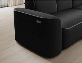 Colțar gri închis cu tapițerie din țesătură bouclé (cu colț pe partea dreaptă/cu șezlong) Ume – ELTAP