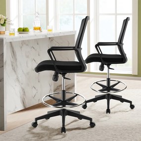 ErgoDynamic Emma Black scaun inalt de birou cu suport picioare si roti cu franare la presiune!!