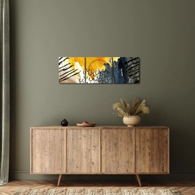 Tablou - Acuarelă abstractă (cu ceas) (90x30 cm)