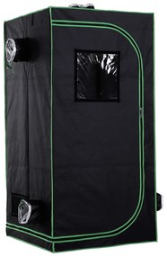 Outsunny Cort Hidroponic din Oxford 600D cu 5 Orificii de Ventilație Reglabile și Fereastră, 80x80x160 cm, Negru | Aosom Romania