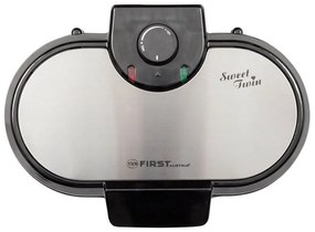 Aparat pentru vafe/gofre FIRST AUSTRIA FA-5305-2 WI, 1000 W, Placi cu acoperire antiaderenta, Termostat, Negru/Inox