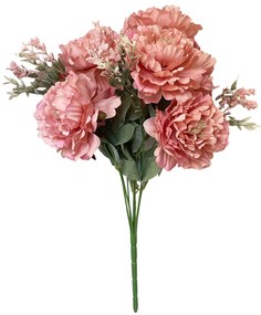 Bujori roz-somon artificiali CORINNE, 45cm