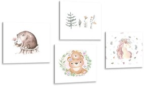 Set tablouri animăluțe în tonuri delicate