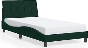 vidaXL Cadru de pat fără saltea, Hanko, verde închis, 100x200 cm, catifea