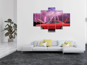 Tablou cu mașina roșie (150x105 cm)
