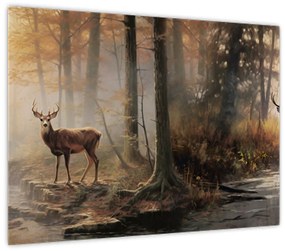 Tablou pe sticlă - Vintage pictura wildlife (70x50 cm)