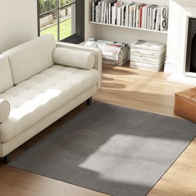 HOMCOM Covor living 160 x 120 cm, cu fire lungi, lavabil la mașină, antiderapant, din blană sintetică, gri deschis | Aosom Romania