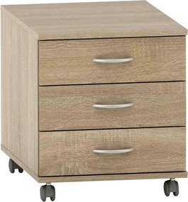 Noptiera TEMPO ASISTENT NEW 016, stejar sonoma, PAL melaminat, cu 3 se