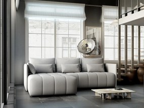Colțar extensibil dumonde cu ladă de depozitare si sezut confortabil din spuma high-density, Malta Enjoy Silver II 235x185 cm