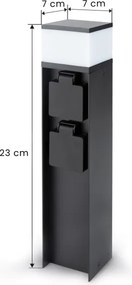 Brilagi - Lampă de exterior cu 2 prize SCHUKO, 1xG9/11W/230V, IP44, neagră