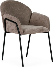 Set de scaune de sufragerie piersică 2 buc. tapițat Aslin – MOME