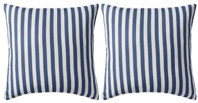 vidaXL Perne de exterior, 2 buc., imprimeu dungi, 45x45 cm, bleumarin