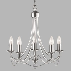 Candelabru traditional stil clasic Maypole argintiu 5L 6345-5SS SRT