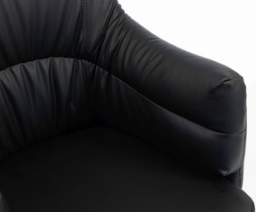 HR840N Scaun Negru Piele Ecologica cu Bază Cromata