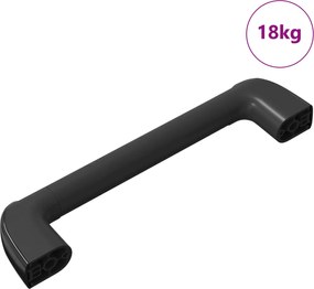 vidaXL Mânere Simplu 69 pcs Negru 380 x 34 x 85 mm Aluminiu și PP