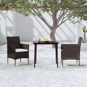 3099305 vidaXL Set mobilier de grădină cu perne, 3 piese, negru