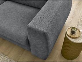 Canapea gri închis pentru dormitul zilnic/extensibilă cu tapițerie din chenille 220 cm Hugo – Bobochic Paris