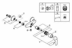 Baterie dus Grohe Eurosmart New monocomanda crom lucios