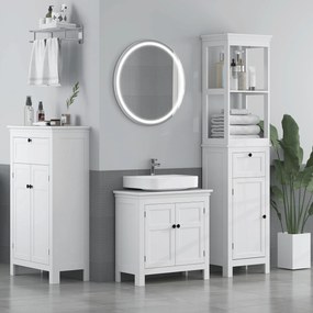 HOMCOM Mobilier coloană de baie armoire haute cu 2 rafturi, 1 sertar și 1 dulap - 40 x 30 x 165 cm, alb | Aosom Romania