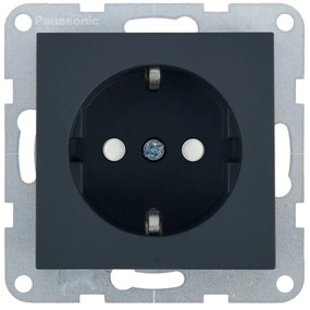 Priza simpla cu impamantare, protectie copii, 16A, IP20, Night, Panasonic Karre Plus 55 Soft Touch
