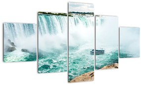 Tablou cu cascadele și corabie (125x70 cm), în 40 de alte dimensiuni noi