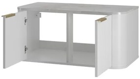 Set mobilier baie Mekona I (Alb mat + Marmură Alb + auriu) (cu chiuvetă și sifon). 1103870