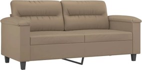 vidaXL Canapea cu 2 locuri, cappuccino, 140 cm, piele ecologică