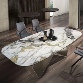 Masa dining deosebita design LUX Porcelain-Marble 240cm