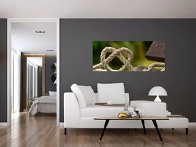 Tablou inima din frânghie (120x50 cm)