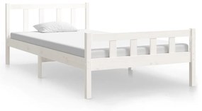 810665 vidaXL Cadru de pat, alb, 90x200 cm, lemn masiv
