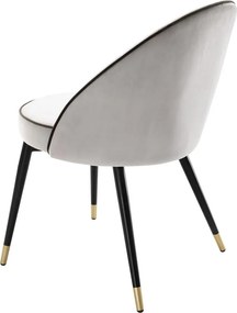 Set de 2 scaune elegante design LUX Cooper, catifea gri deschis 113124 HZ