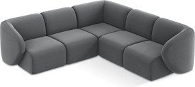 Colțar gri cu tapițerie din catifea Lani – Makamii