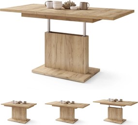 Mazzoni ASTON MINI Stejar Craft Auriu - MĂSUȚĂ DE CAFEA MODERNĂ EXTENSIBILĂ REGLABILĂ PE ÎNĂLȚIME MASĂ TRANSFORMABILĂ