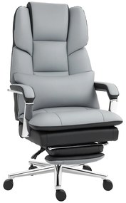 HOMCOM Scaun de birou, ergonomic, reglabil, 63x71x123-129cm, Gri deschis/Negru | Aosom Romania