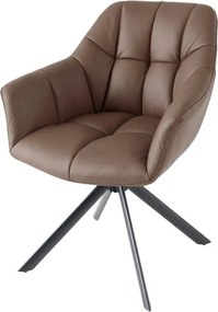 Set 2 scaune pivotante Papillon, piele maro