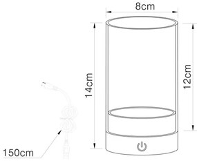 Lampă LED de masă de exterior Globo 21012S PIXY LED/2W/3,7V 2700/4000/6500K IP44 gri