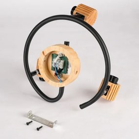 Brilagi - Lampă spot HYGGE 3xE14/15W/230V lemn de hevea/sticlă fumurie