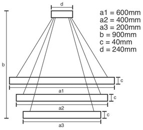 Lustră LED dimabilă pe cablu LED/85W/230V 3000-6500K + telecomandă