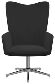 327727 vidaXL Scaun de relaxare, negru, catifea